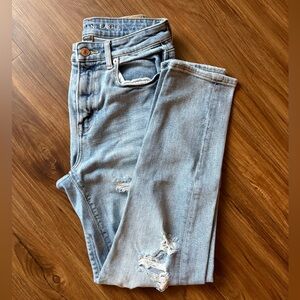 American Eagle Distressed Stretch Mom Jeans